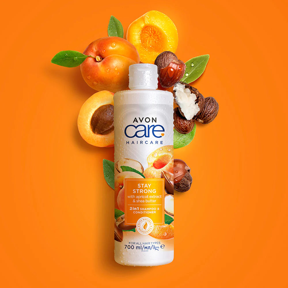 Avon Care Stay Strong 2 in 1 Shampoo & Conditioner - Apricot & Shea Butter