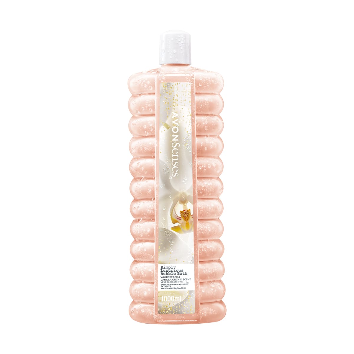 Avon Senses Simply Luxurious Peach Bubble Bath - 1 Litre