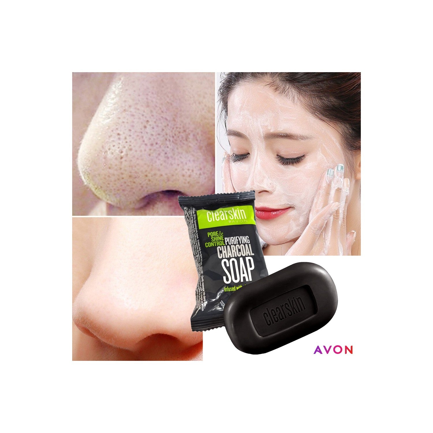 Clearskin Pore and Shine Charcoal Bar Soap 75g