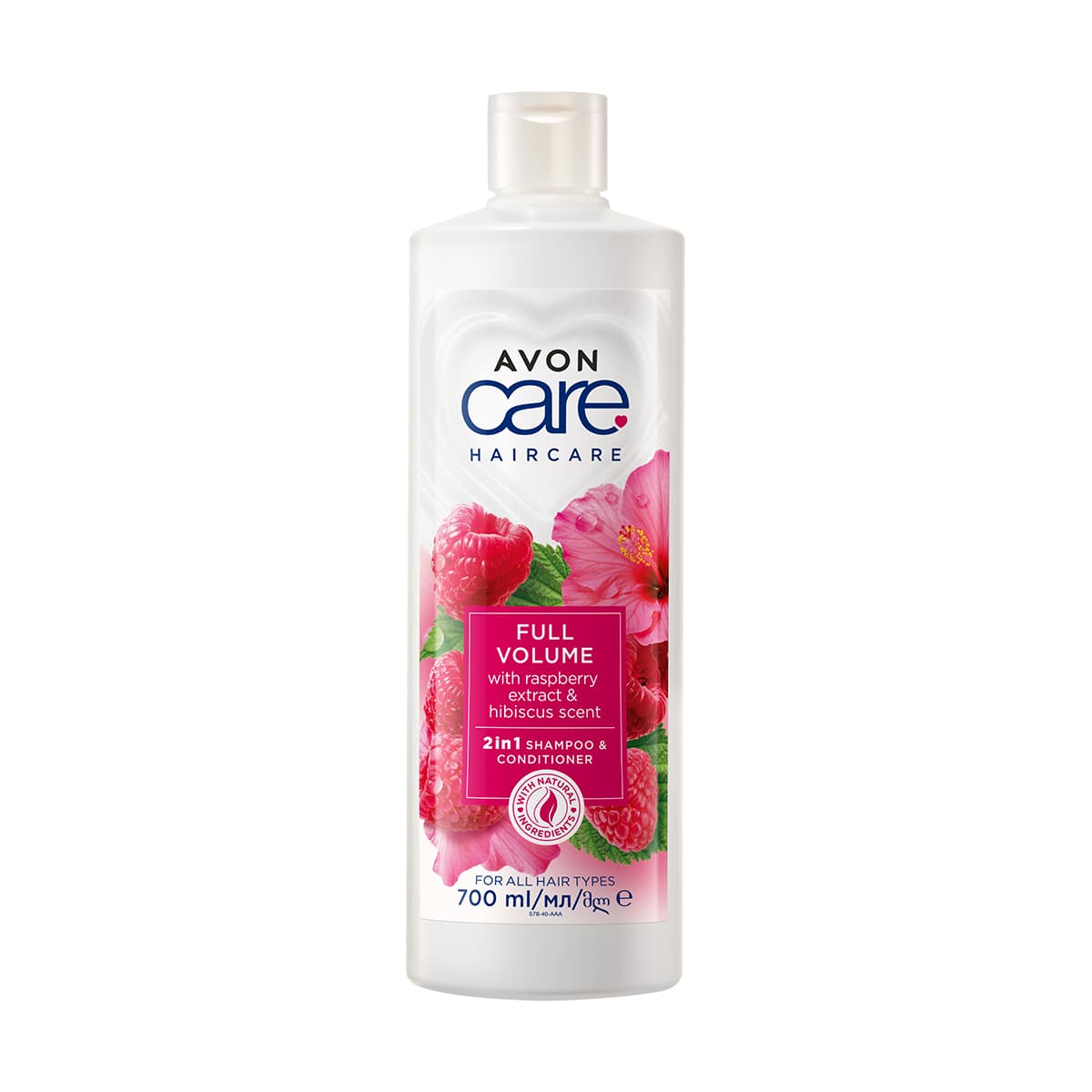 Avon Care Full Volume 2 in 1 Shampoo & Conditioner - Raspberry Exctract & Hibiscus Scent