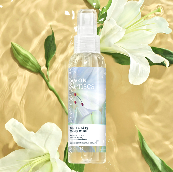 white lily fragrance Avon Senses White Lily & Musk Body Mist 100ml