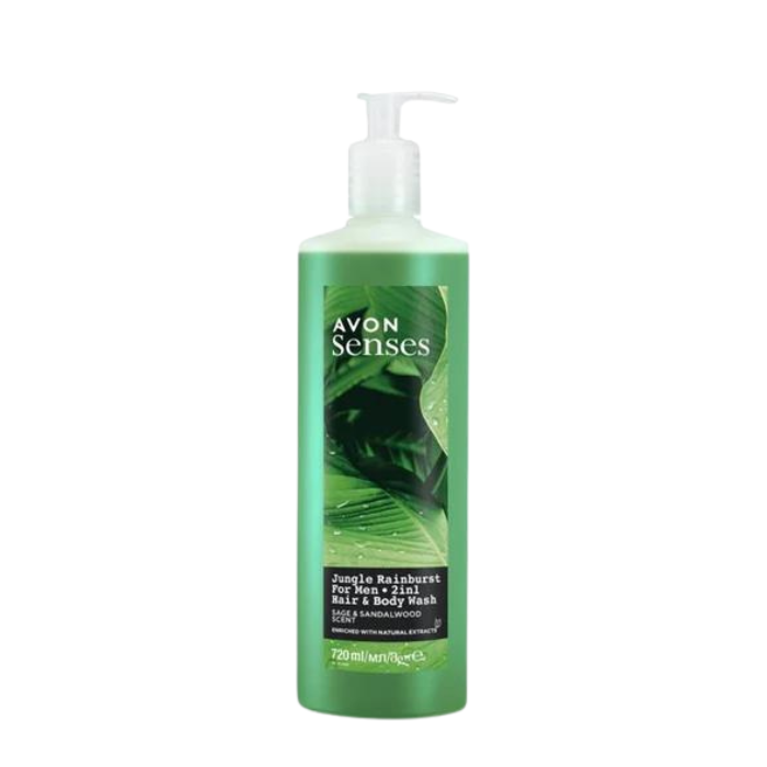 Avon Senses Jungle Rainburst Hair & Body Wash: Sage & Sandalwood - 720ml