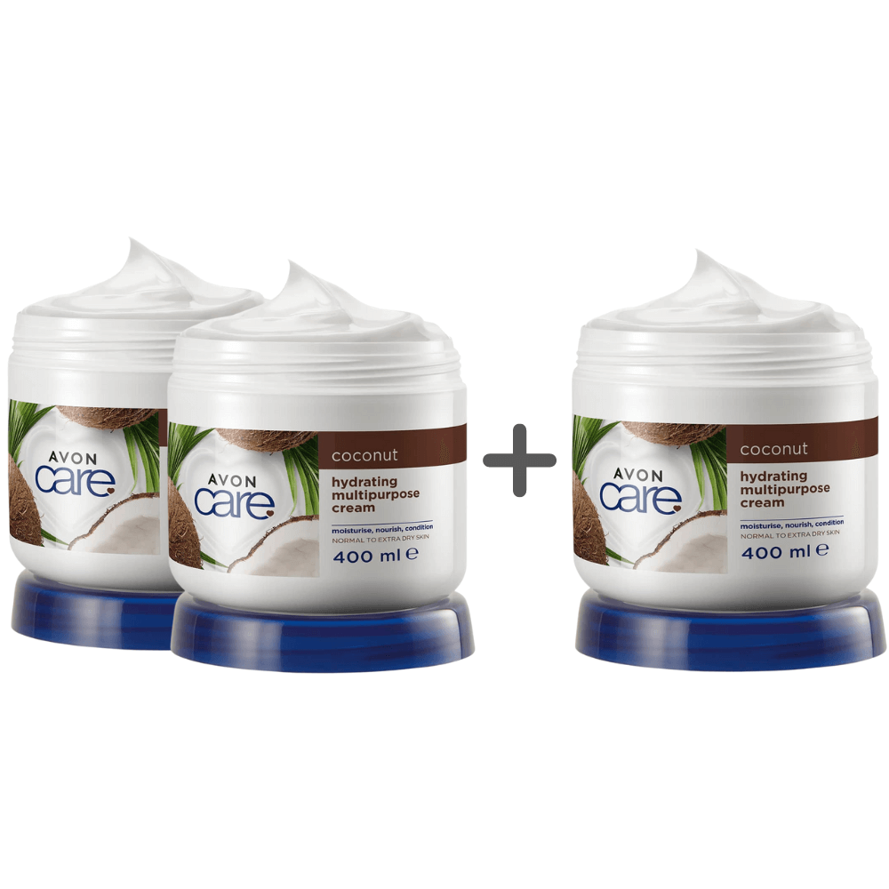 Avon Care Coconut Hydrating Multipurpose Cream - 400ml Pack of 3