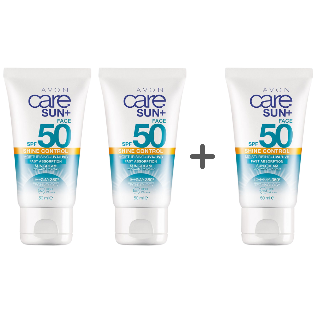 Avon Care Sun Shine Control SPF50 Facial Sun Cream - 50ml Pack Of 3